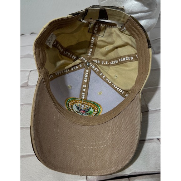US Honor US Army Veteran Desert Camo Baseball Cap Hat Adjustable Embroidered - Picture 7 of 9